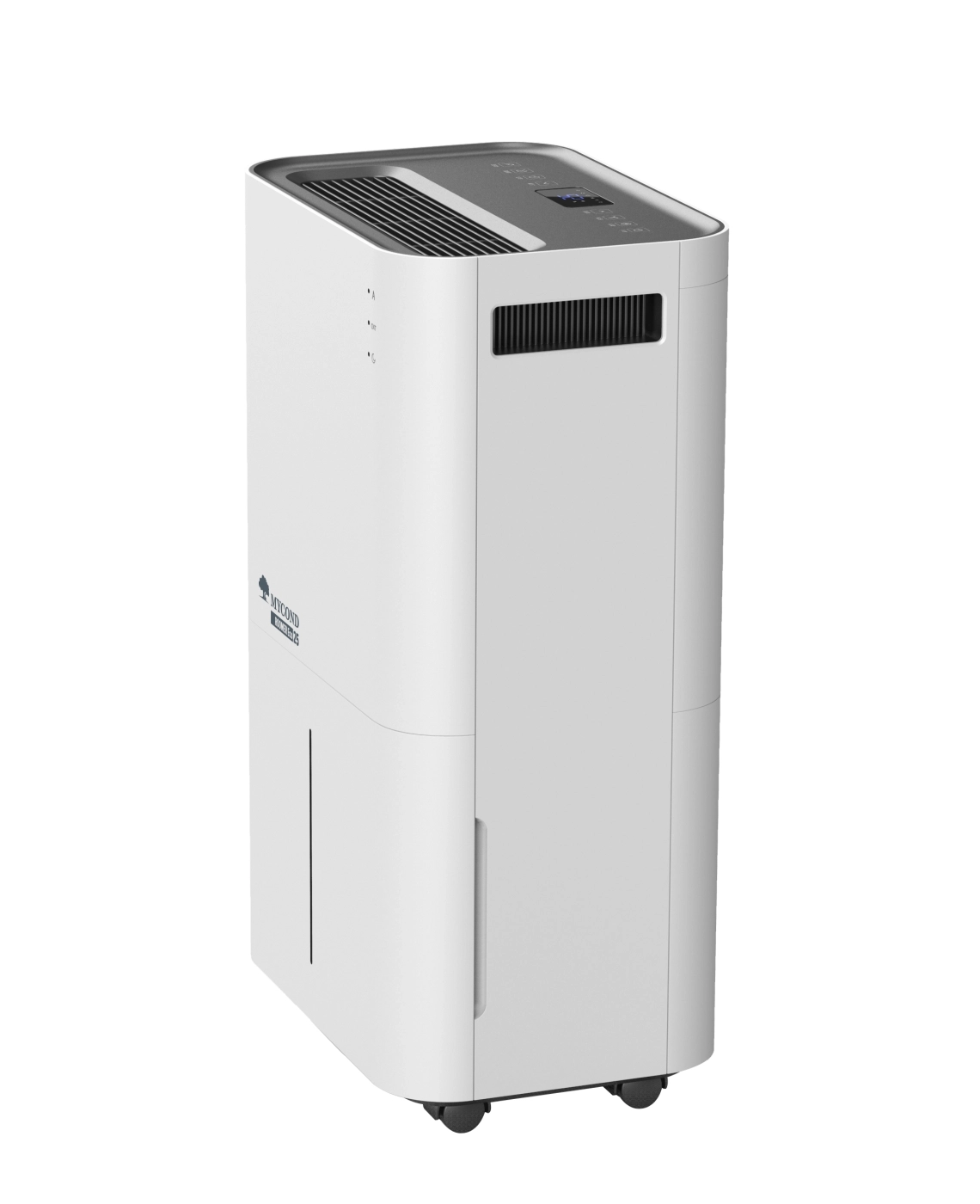 MyCond Roomer Eco 25 Kompakter Raumluftentfeuchter mit modernem Bedienfeld.