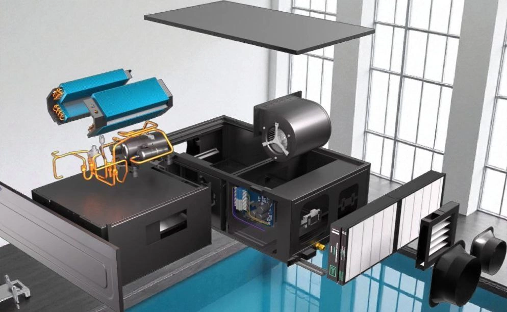 Kanalentfeuchter für Schwimmbäder, Luftheizung, Mycond MSHAC